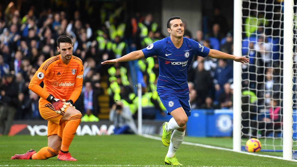 Pedro scores for Chelsea against Fulham