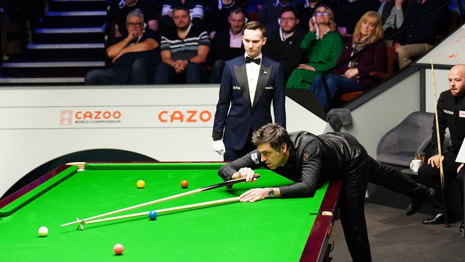 Ronnie O'Sullivan in action at the Crucible