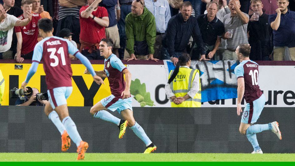 Burnley celebrate against Aberdeen