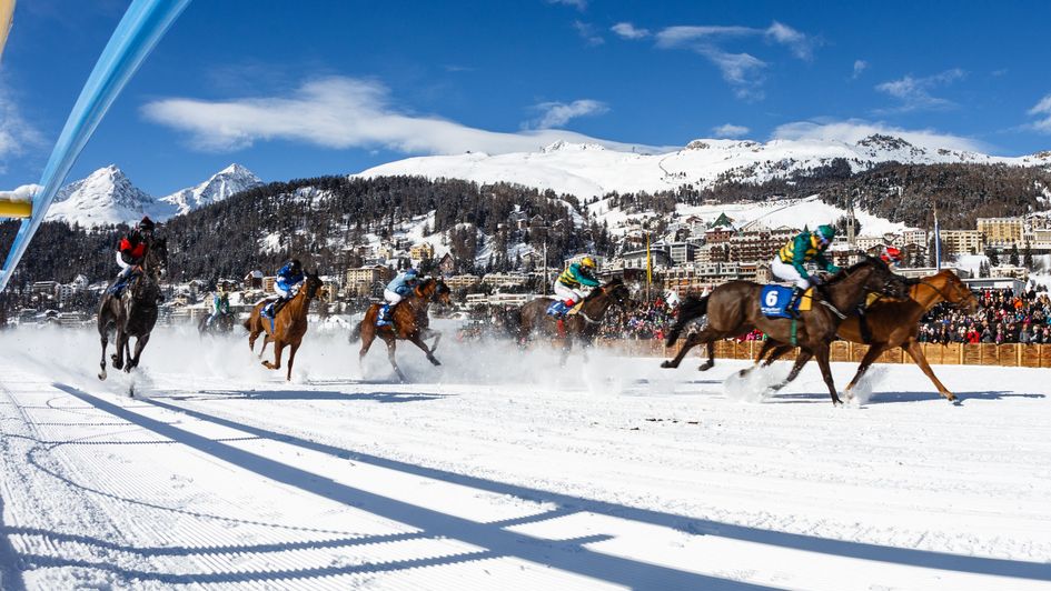 Horses in action at St Moritz