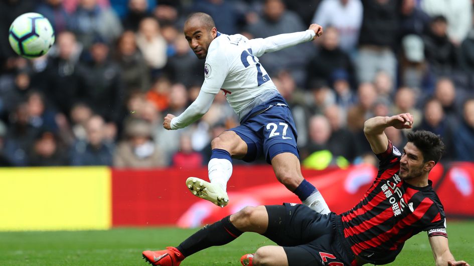Lucas Moura nets his hat-trick goal against Huddersfield