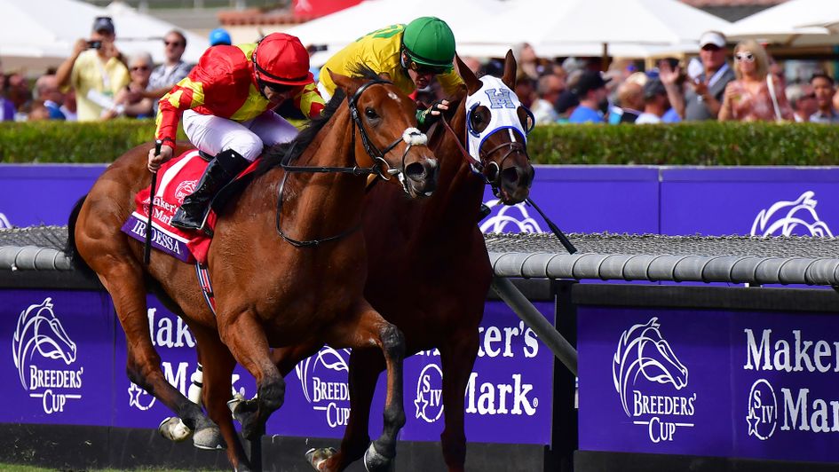 Iridessa just prevails at Santa Anita