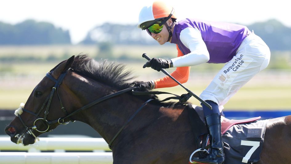 Dylan Browne McMonagle is all smiles as Johanna Walsh wins the Irish Oaks