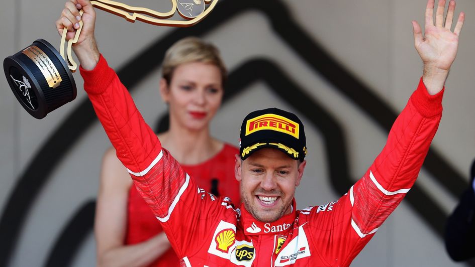Sebastian Vettel celebrates