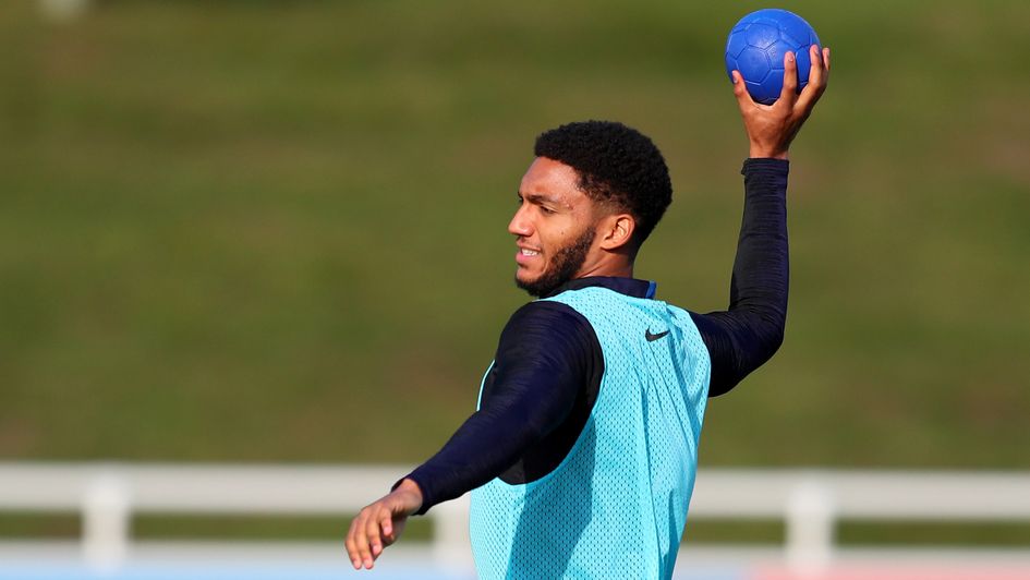 Joe Gomez, pictured in England training this week