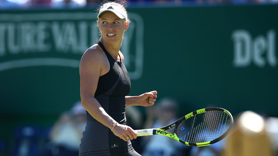 Caroline Wozniacki beat Angelique Kerber in the semi-final at Eastbourne