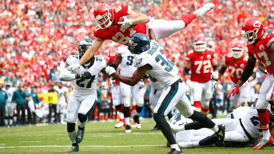 Kansas City's Travis Kelce (red) can be a key factor in Los Angeles