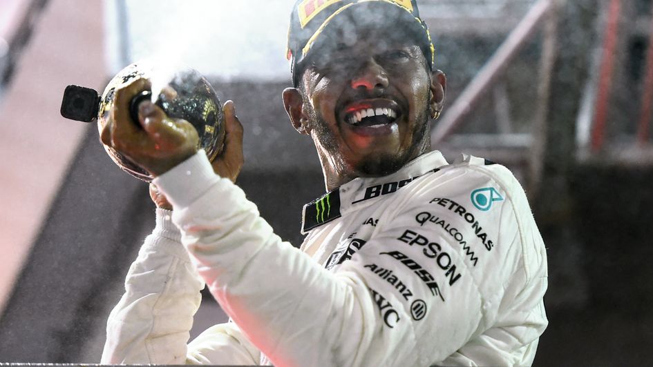 Lewis Hamilton celebrates