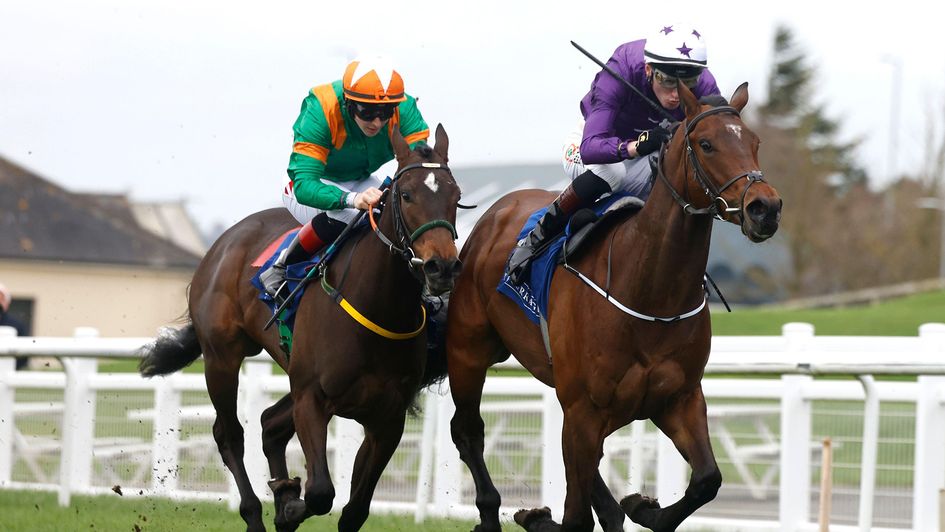 Arizona Blaze and David Egan (right) win at the Curragh