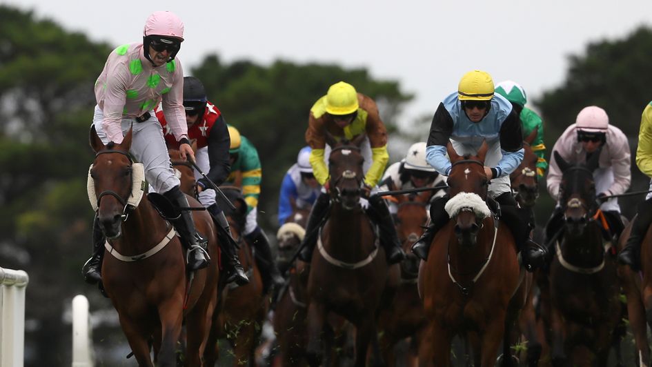 Patrick Mullins wins the Galway Hurdle on Saldier