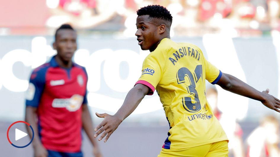 Ansu Fati becomes Barcelona's youngest LaLiga goalscorer - scroll down to watch it