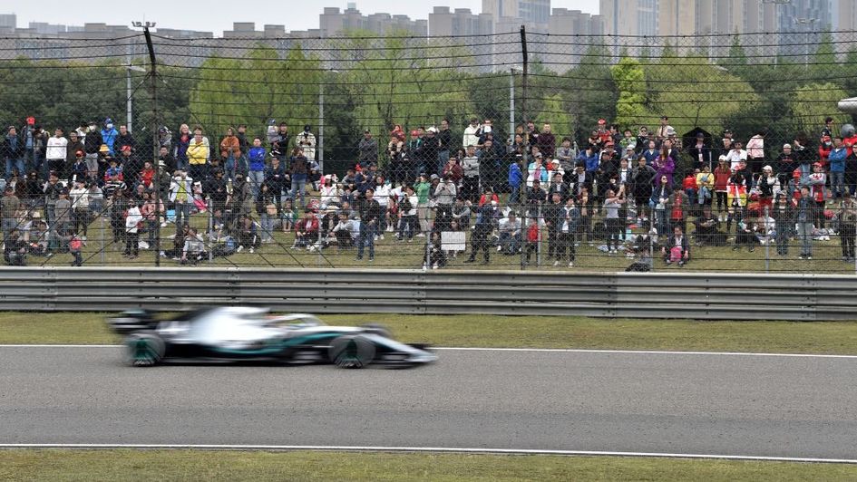 Action from the Chinese Grand Prix