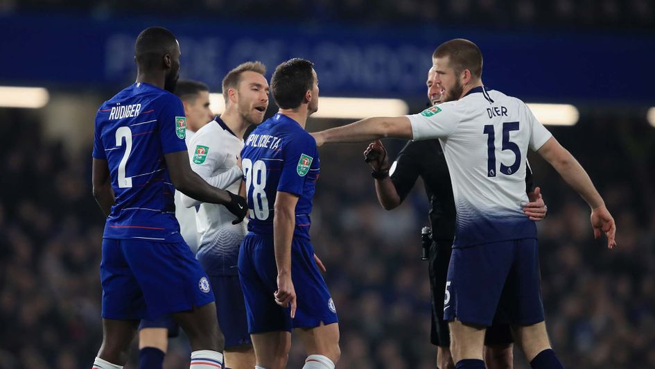 Chelsea and Tottenham in action at Stamford Bridge