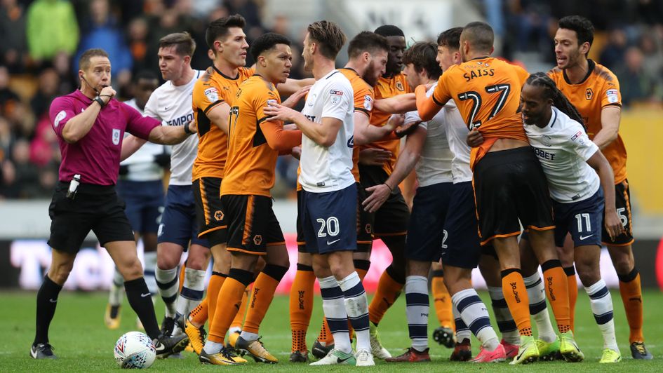 Wolves and Preston argue at Molineux