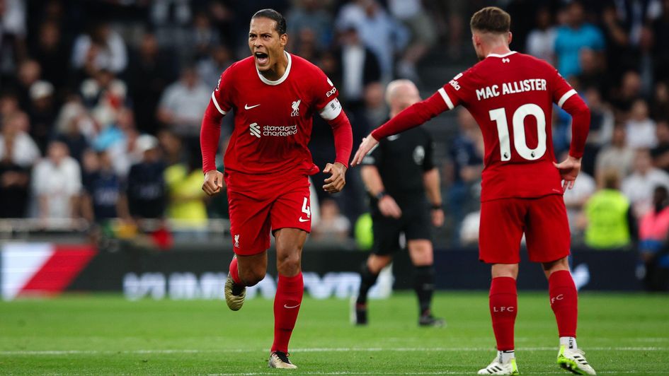 Virgil van Dijk celebrates a goal