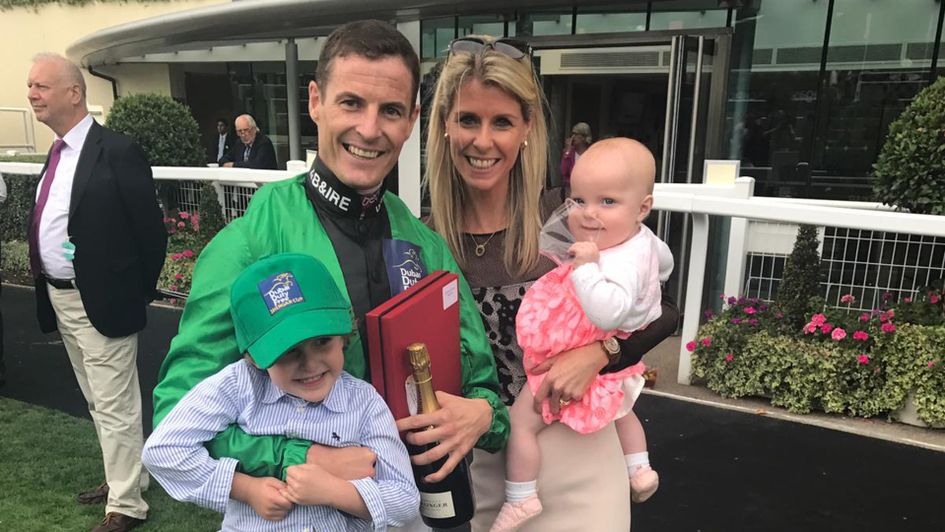 Fran Berry pictured with his family at the Shergar Cup
