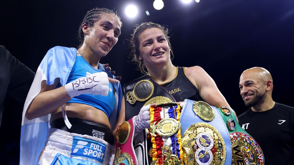 Katie Taylor celebrates her victory