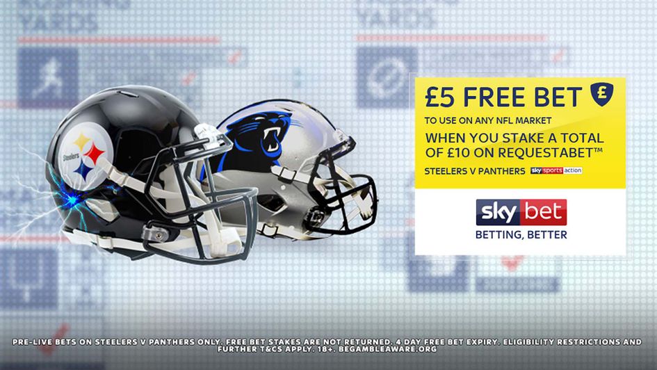 Sky Bet free bet offer for NFL RequestABets on the Panthers v Steelers game
