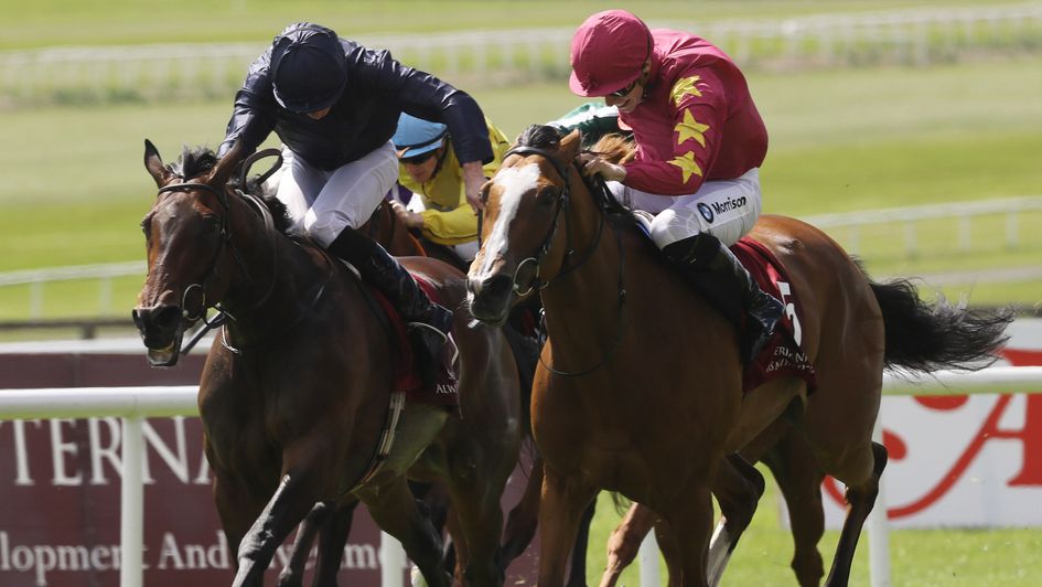 Thundering Nights (right) on her way to victory