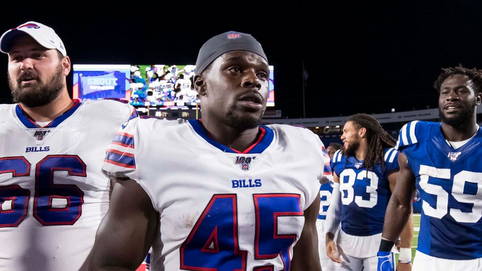 Christian Wade playing with the Buffalo Bills in the NFL