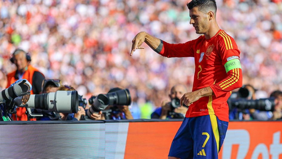 Alvaro Morata celebrates