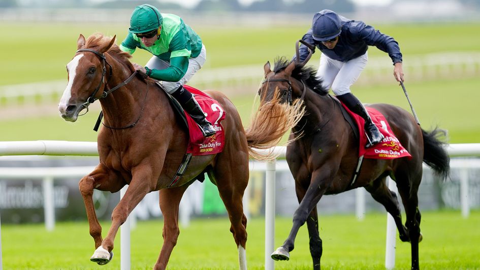 Benvenuto Cellini on his way to winning the Irish Derby