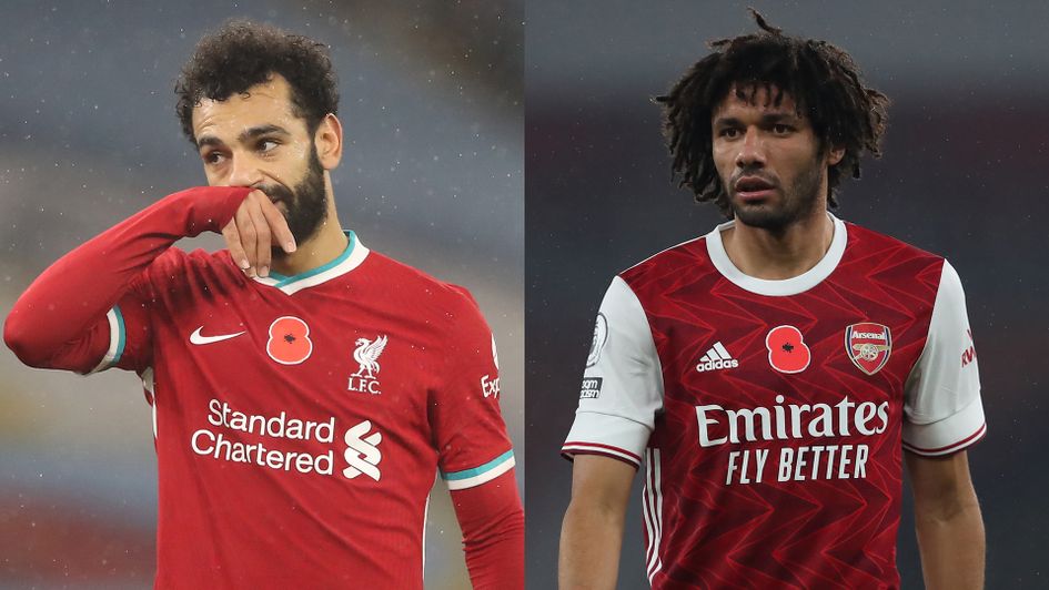 Liverpool’s Mohamed Salah and Arsenal’s Mohamed Elneny