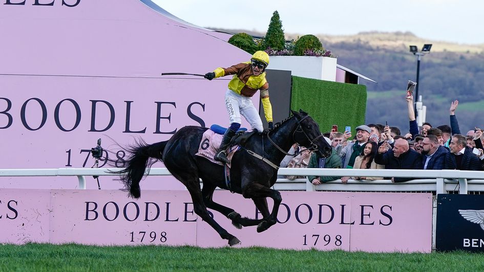 Paul Townend celebrates on Galopin Des Champs