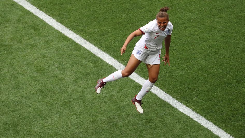 Nikita Parris: England forward celebrates after opening the scoring against Scotland in the Women's World Cup