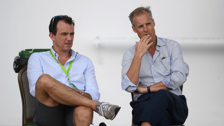 Chairman of Selectors Ed Smith talks with ECB Chief Executive Tom Harrison