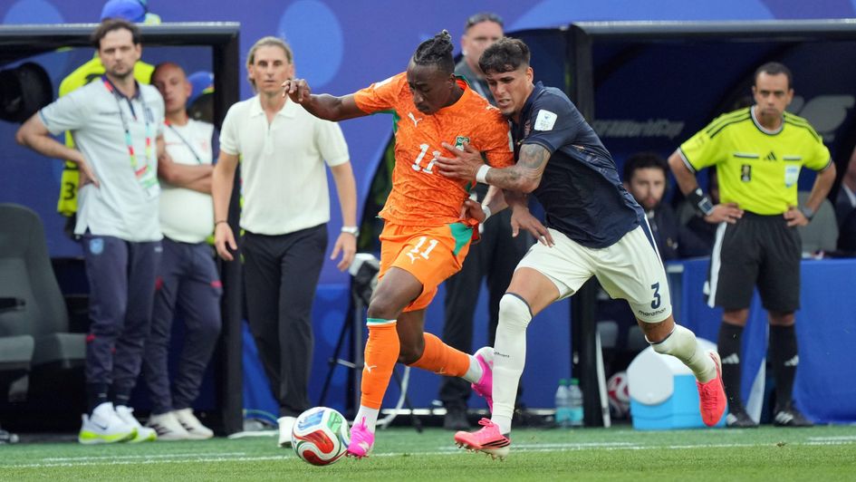 Yan Diomande in action against Ecuador