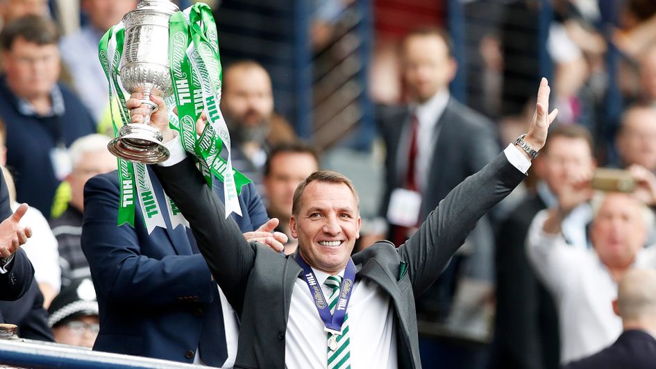 Brendan Rodgers celebrates Celtic's Scottish Cup win