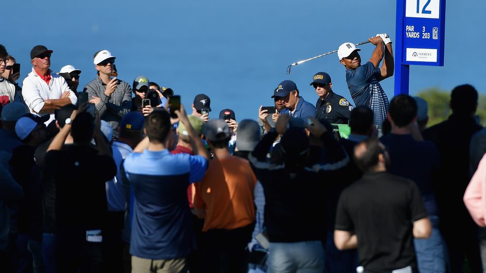 Tiger Woods in action at Torrey Pines
