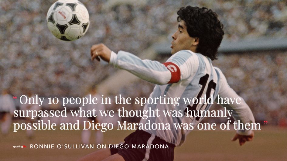 One great on another, Ronnie O'Sullivan has paid tribute to Diego Maradona