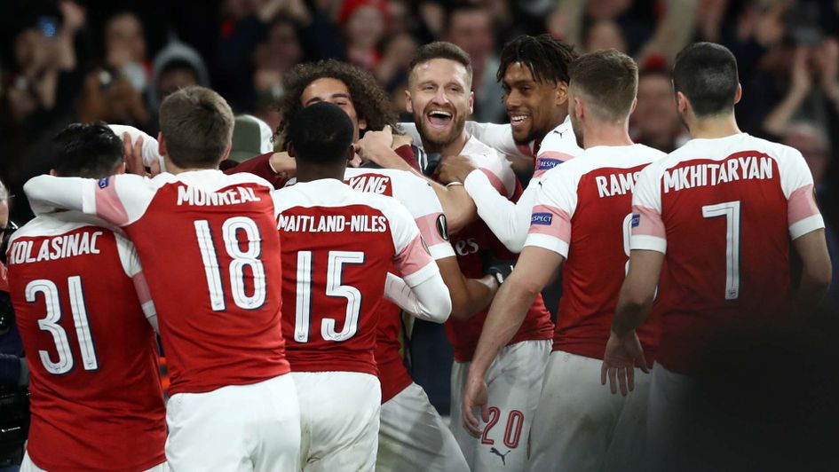 Arsenal celebrate a goal at the Emirates