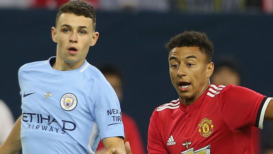 Phil Foden in action against Man United