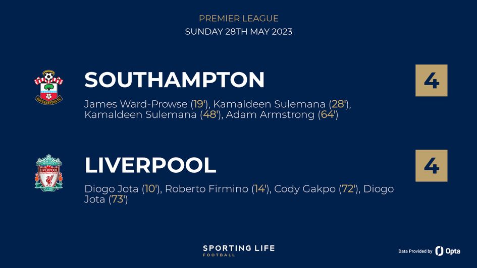 Southampton 4-4 Liverpool