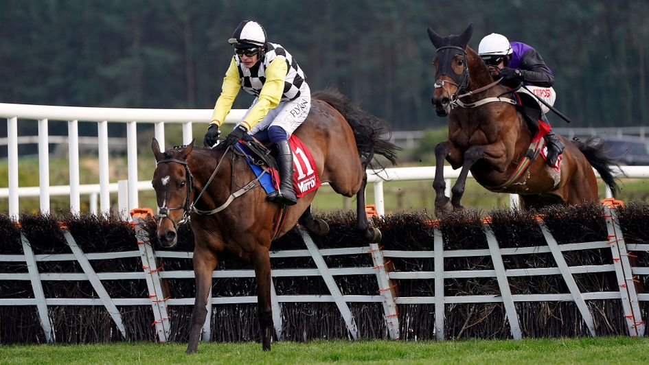 The Nice Guy leads at the final flight at Punchestown