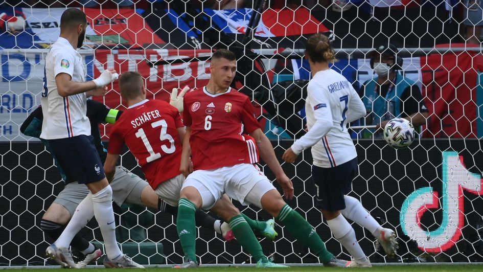 Antoine Griezmann equalises for France against Hungary