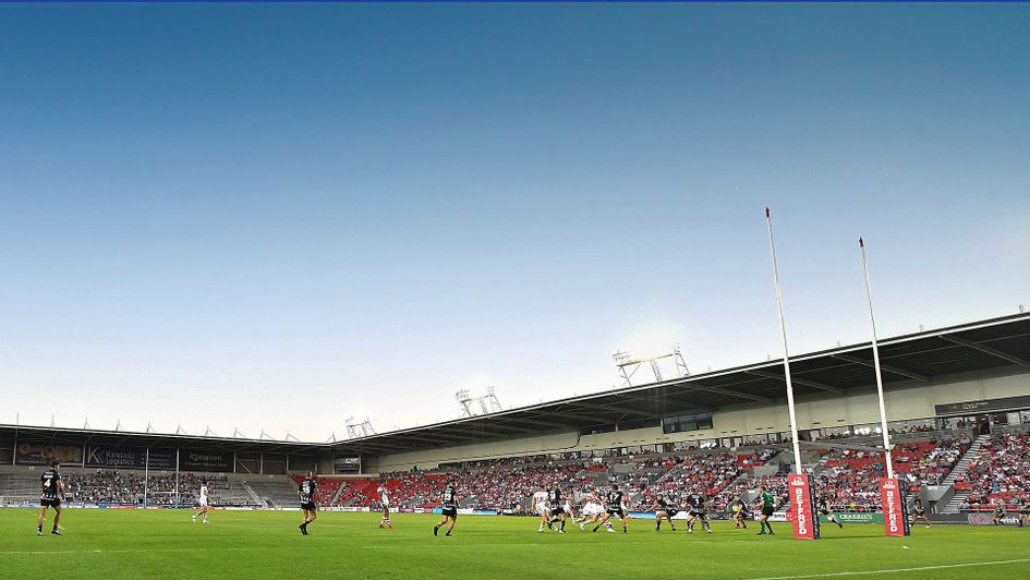 A general view of St Helens v Widnes at The Totally Wicked Stadium