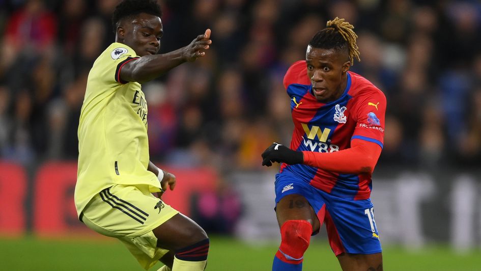 Bukayo Saka (left) will face Wilfried Zaha in the Premier League season opener on Friday