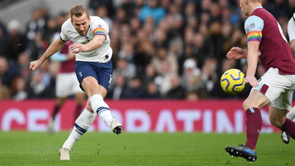 Harry Kane scores Tottenham's first goal against Burnley