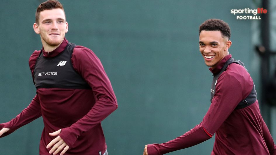 Andrew Robertson and Trent Alexander-Arnold (left to right) have a healthy competition going at Liverpool