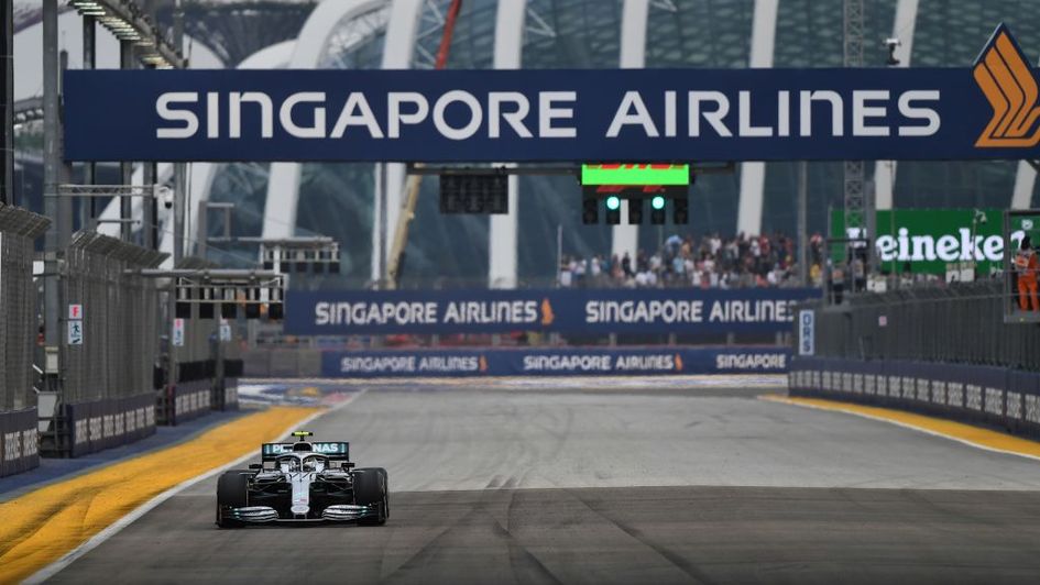 Valtteri Bottas in action in Singapore