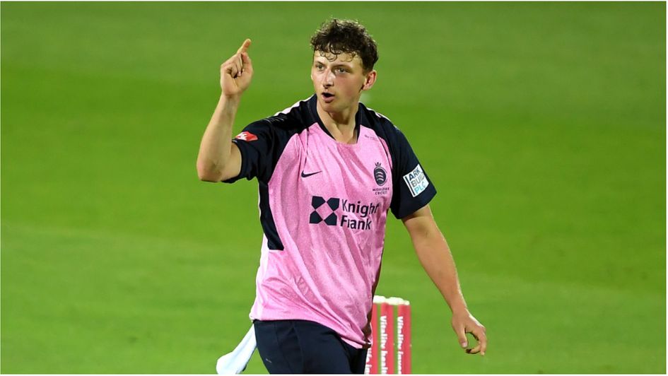 Luke Hollman in T20 action for Middlesex