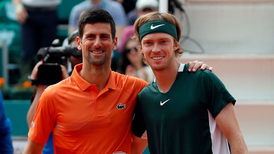 Novak Djokovic and Andrey Rublev