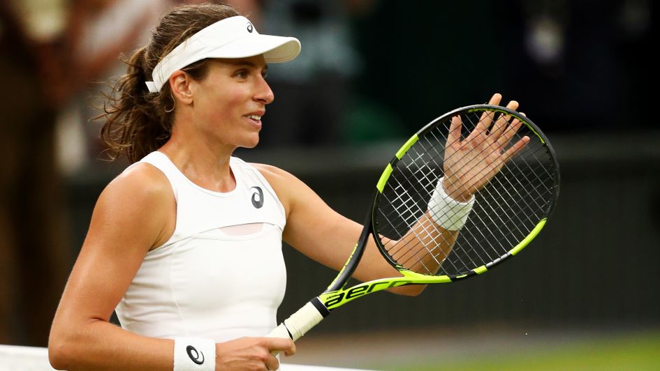 Johanna Konta celebrates