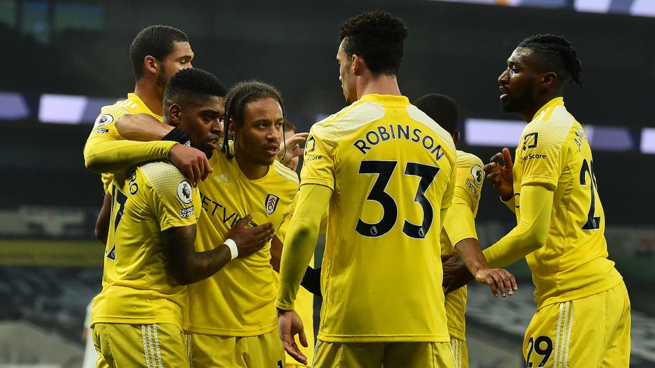 Fulham celebrate Ivan Cavaleiro's goal against Tottenham