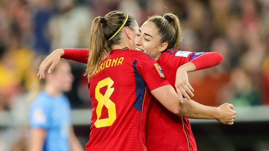 Spain celebrate scoring in the World Cup final