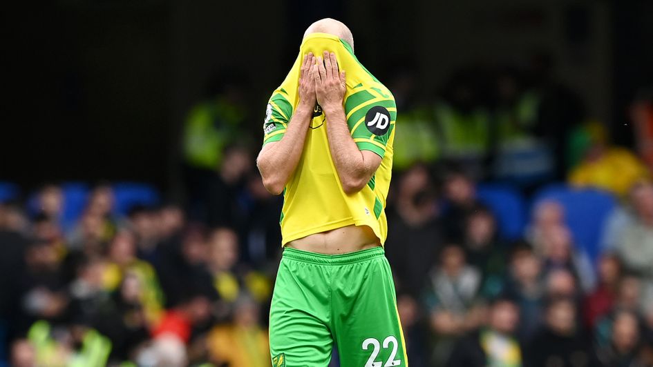 Norwich's Teemu Pukki reacts during their defeat to Chelsea